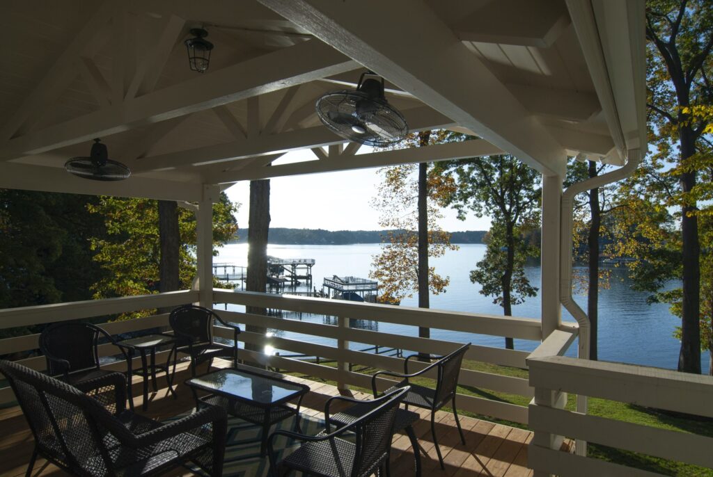 Before After Renovation Lakeside Porch Dining Area